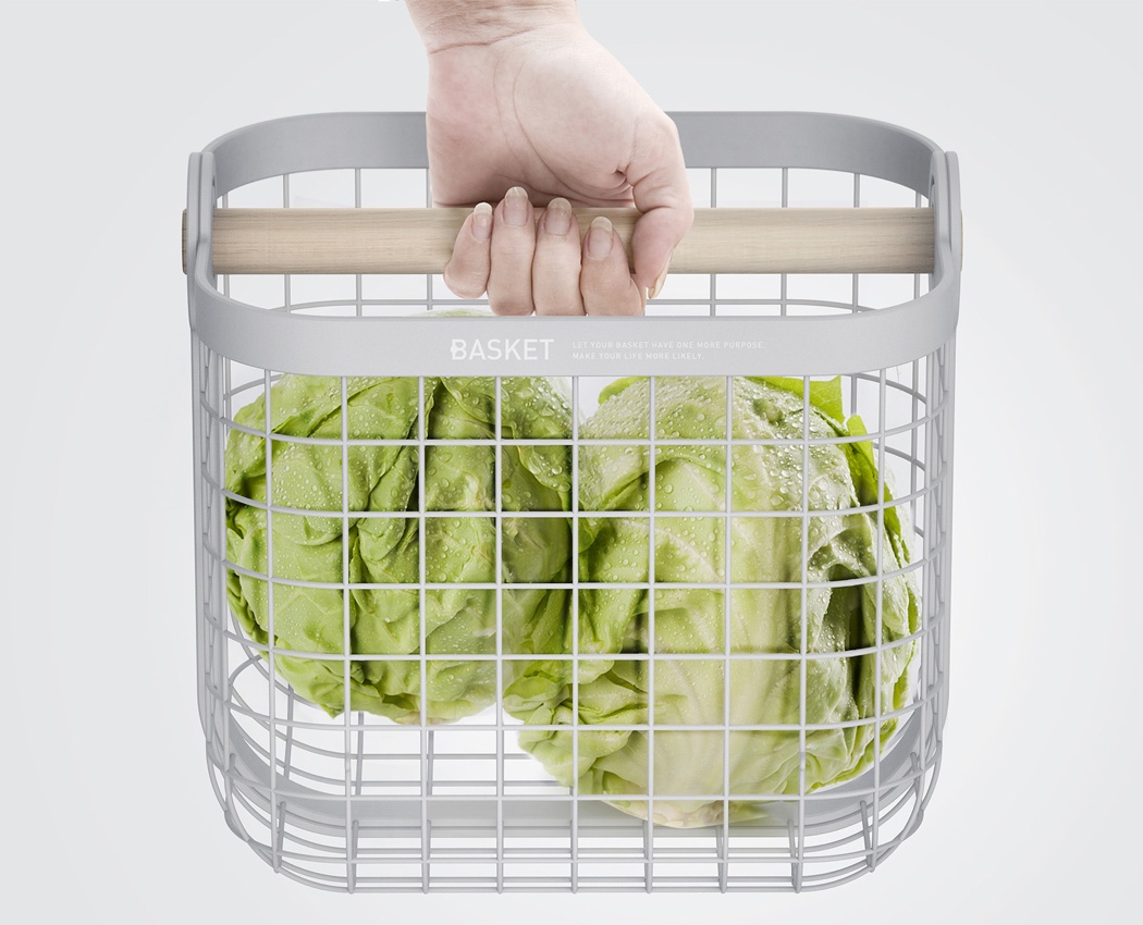 翻转就可改变形态，创意购物篮