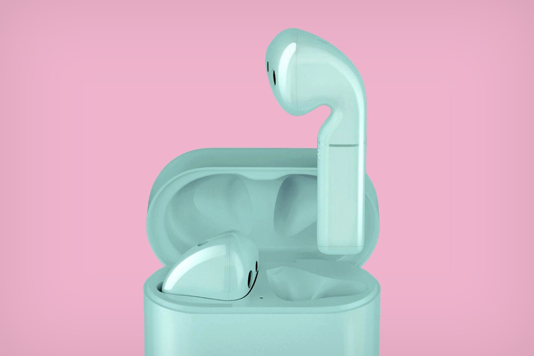 蓝色飞行舱耳机,可支持无线充