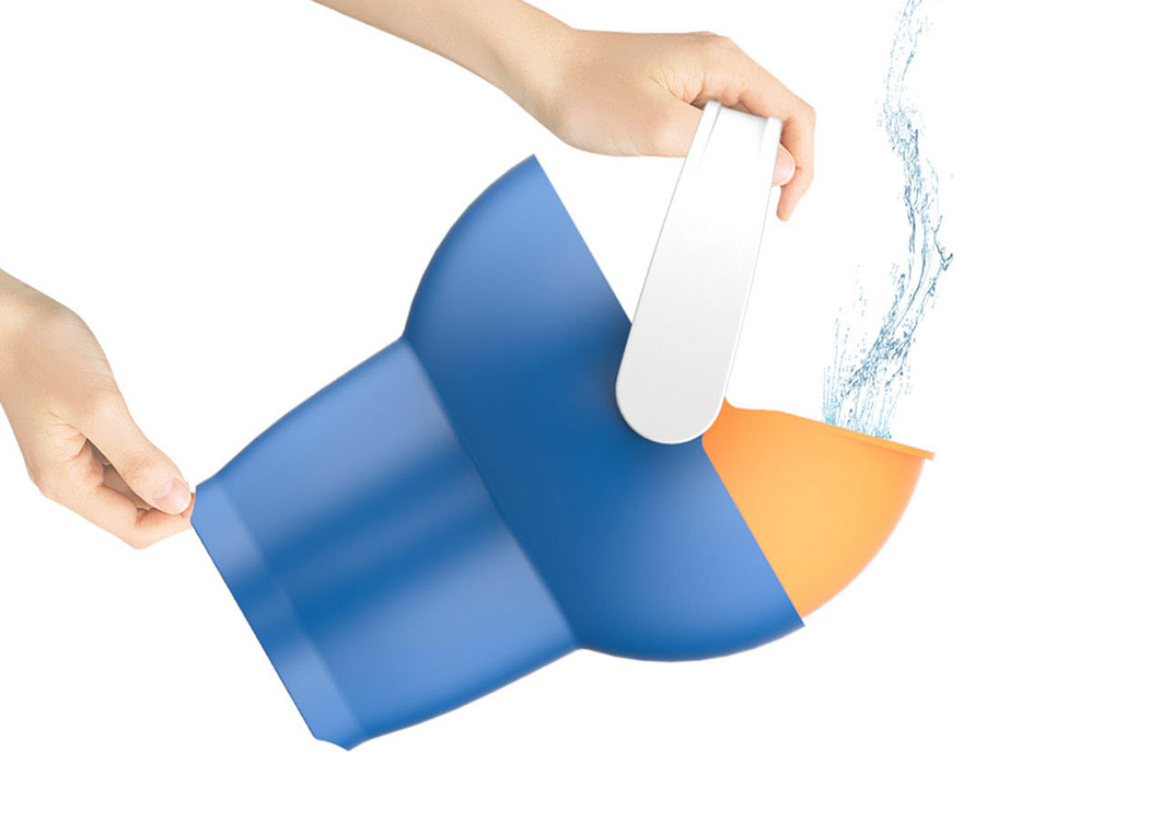 特殊设计形状的水桶，更便于倾倒液体 