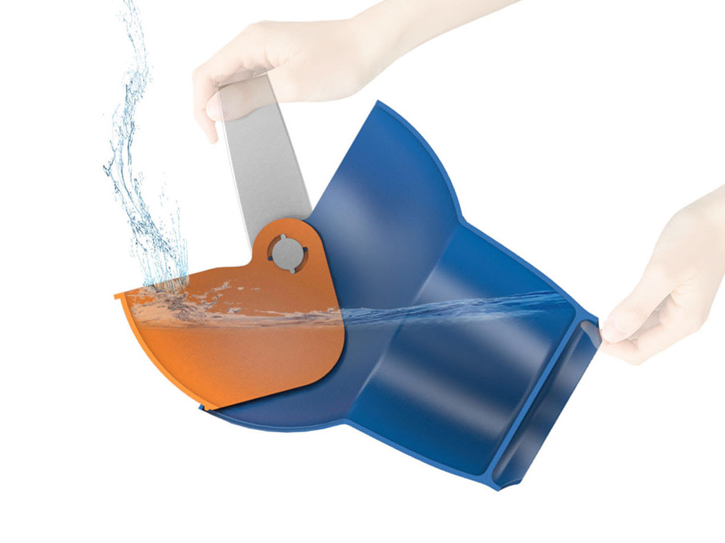 特殊设计形状的水桶，更便于倾倒液体 