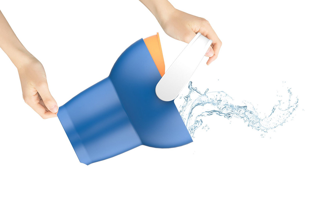 特殊设计形状的水桶，更便于倾倒液体 