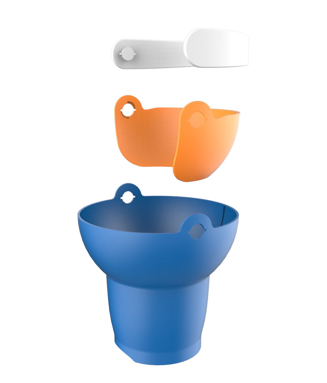 特殊设计形状的水桶，更便于倾倒液体 