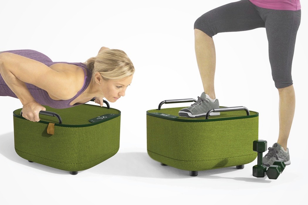 两用体操健身凳，配有刻度和沙袋