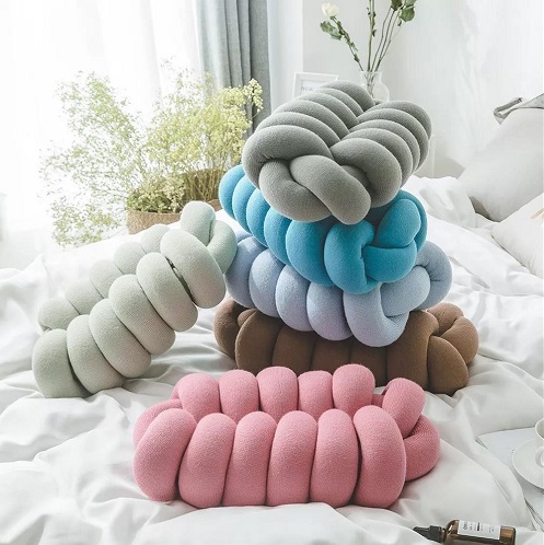 ins风打结麻花靠枕，远销美、英、澳、德、法、日