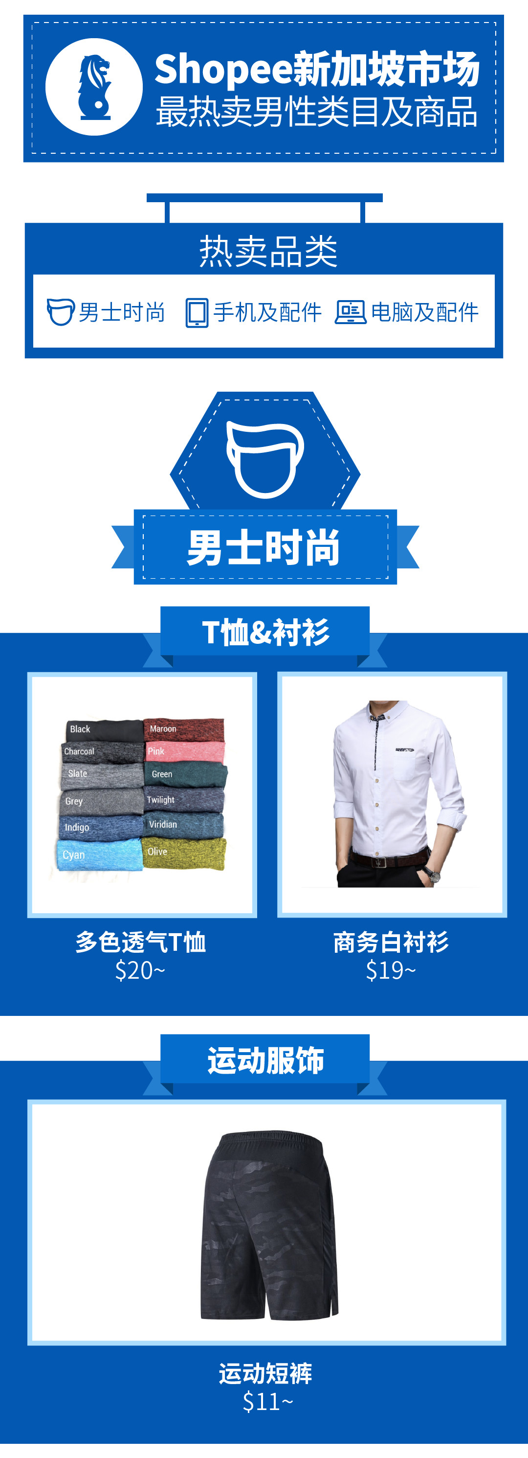 选品！揭秘Shopee印尼、马来、越南、新加坡男性热卖清单！