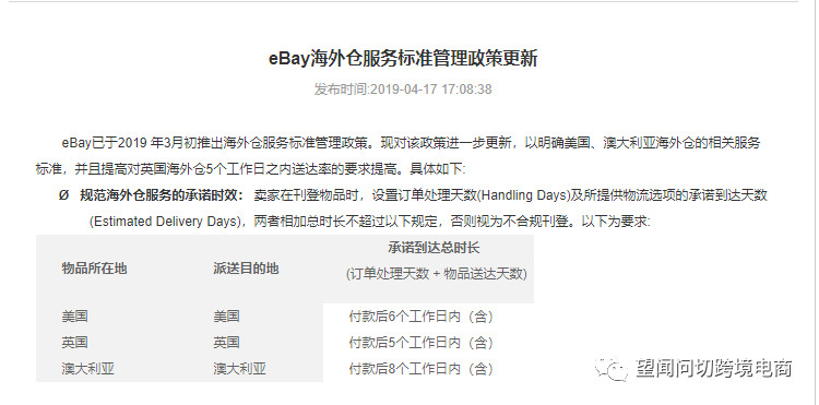 解读：ebay 海外仓又调整的新政策！