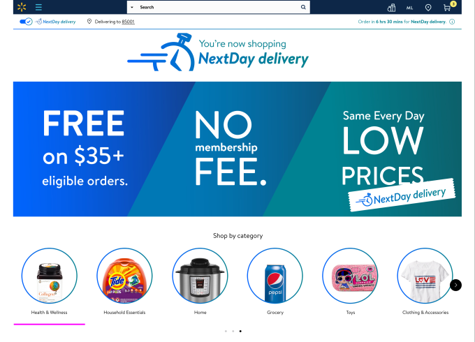 沃尔玛宣布推出“次日达”服务，今年目标覆盖全美75%人口