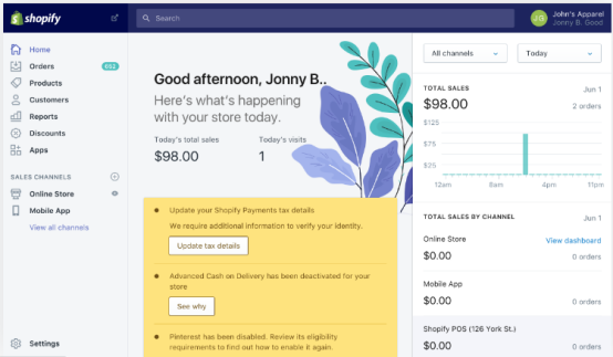 Shopify后台功能包括什么？Shopify后台功能介绍&主页信息