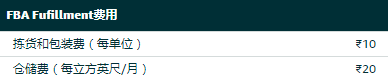 2019年亚马逊印度站FBA收费标准详解