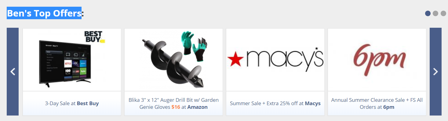 美国deal站-Bensbargains广告位介绍（最全）