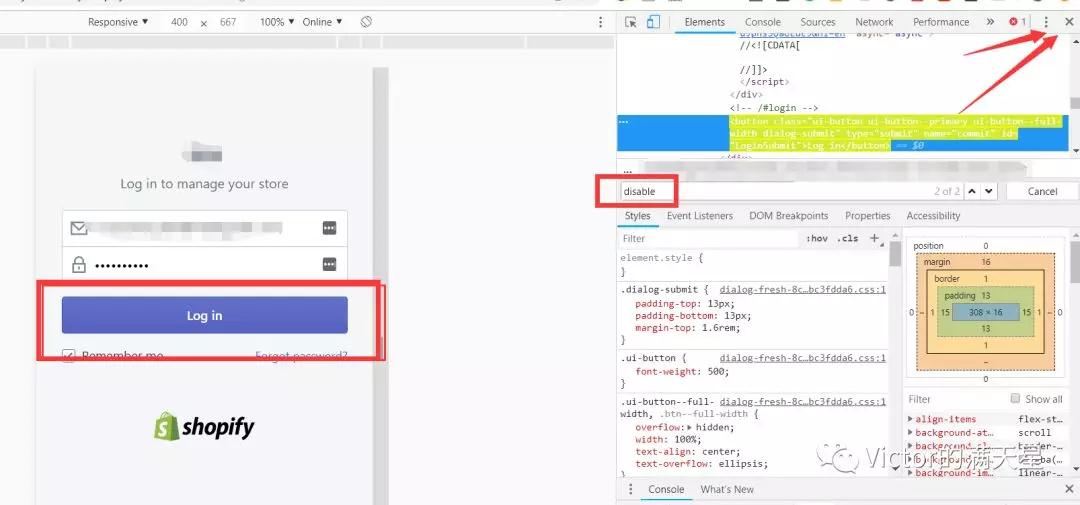 Shopify后台Login登录按钮为什么变成灰色？Shopify登不上的解决办法