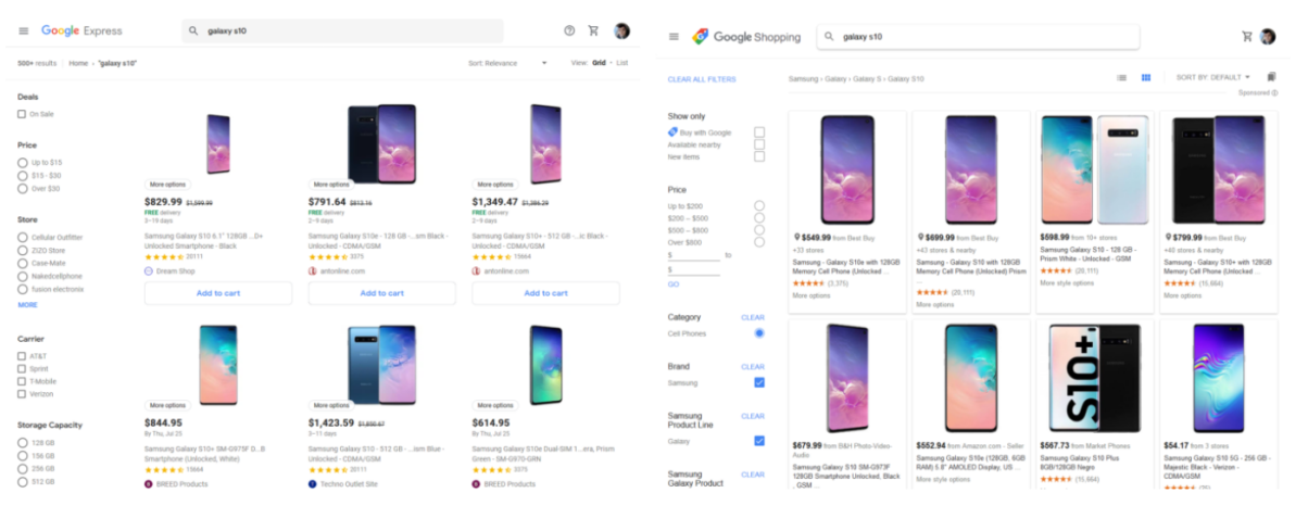 谷歌购物合并Shopping与Express，推服务新选项