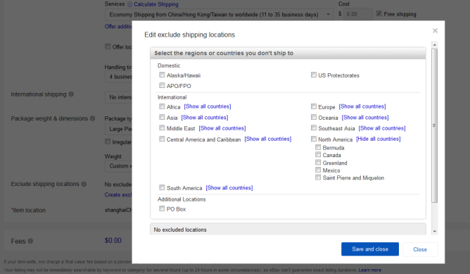 ebay如何屏蔽地区？ebay屏蔽地区列表设置