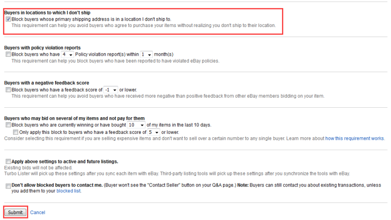 ebay如何屏蔽地区？ebay屏蔽地区列表设置