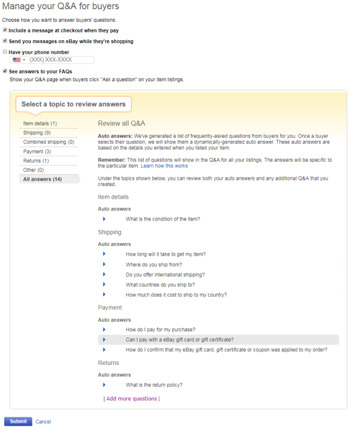 ebay的Q&A setting是什么？ebay的Q&A setting设置教程