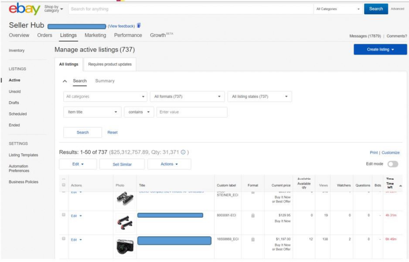 eBay Seller Hub是什么?eBay Seller Hub Listings介绍