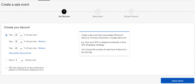 ebay的Marketing-Promotion-Sales event + Markdown工具