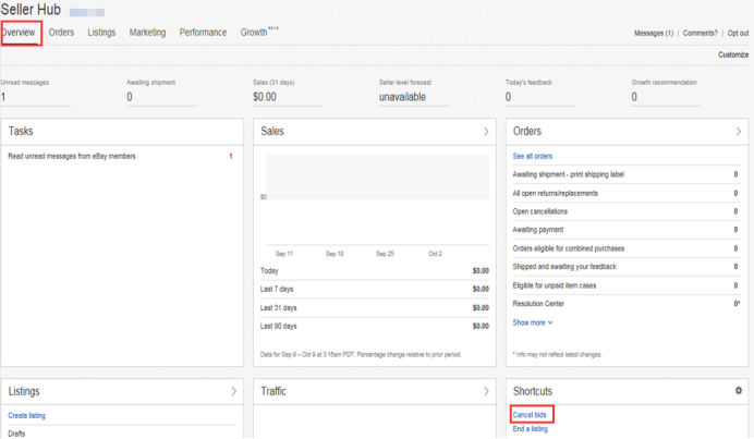 eBay卖家如何取消 Cancel bids 拍卖