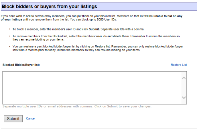 ebay举报及阻止不受欢迎的买家须知