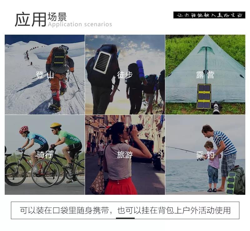 6.4W太阳能充电板，拥有自主专利