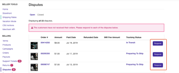 Tophatter卖家面对争议案件(Disputes)/INR订单，该怎么办？