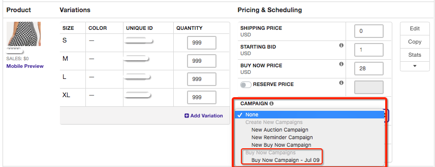 Tophatter创建产品规则变化！转变思路测试一口价！