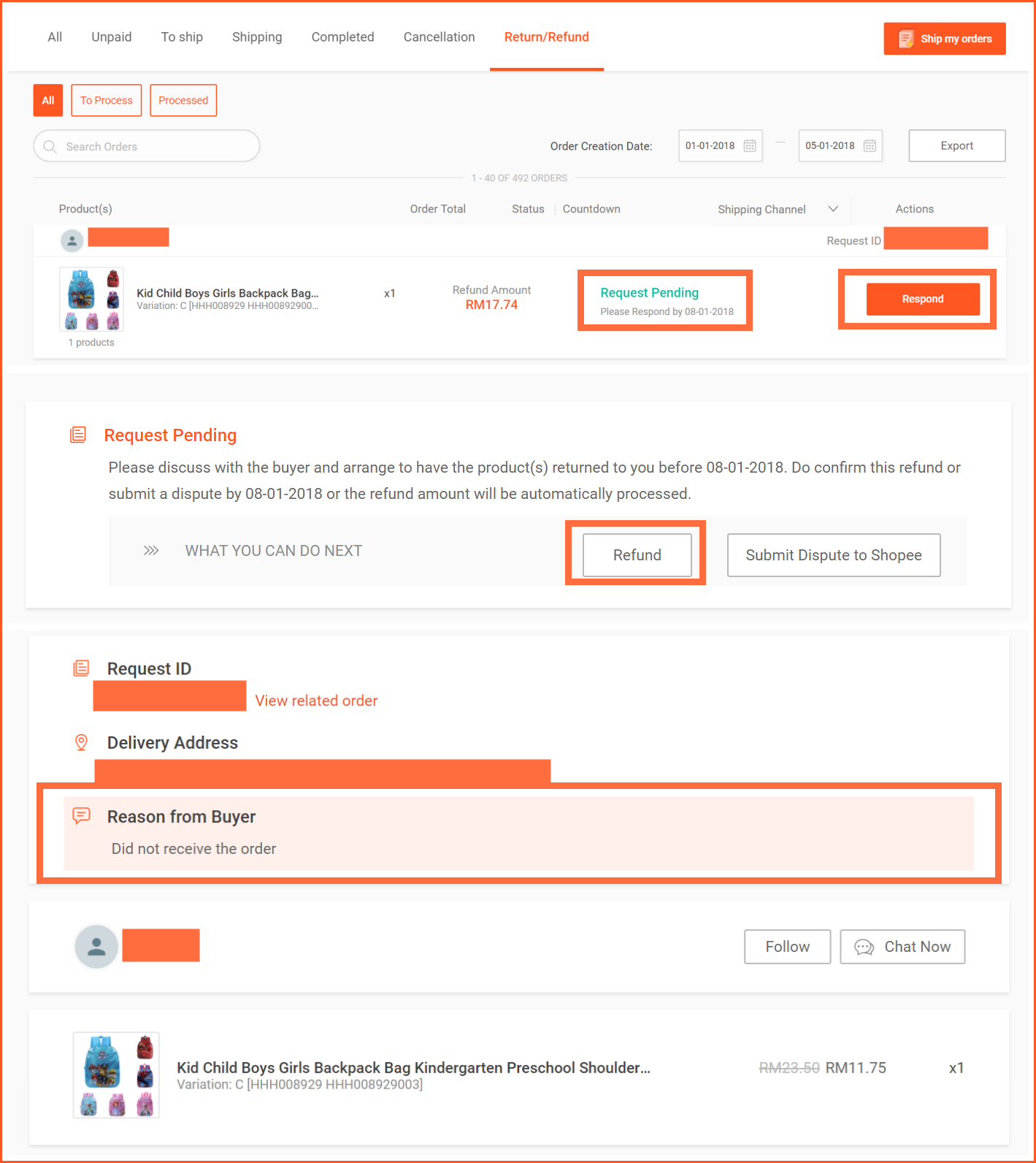 Shopee订单怎么退货退款?Shopee退货退款操作一览