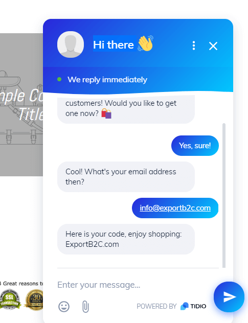 Shopify即時聊天工具Tidio live chat 減少用戶拋棄購物車的概率