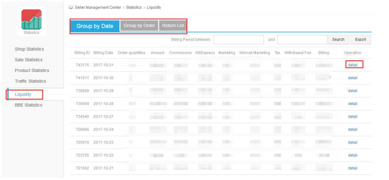 Kilimall Statistics店铺数据模块操作指导