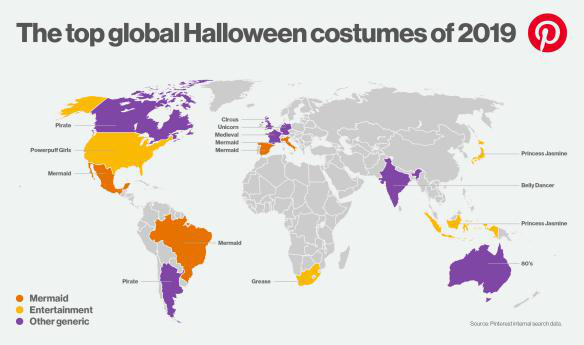 Pinterest发布2019万圣节的流行趋势调查