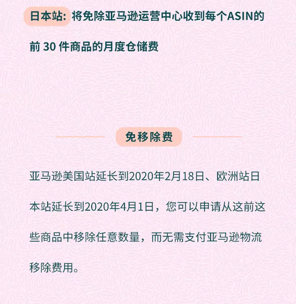 亚马逊新品ASIN免月度仓储费和移除费限时优惠活动延长啦！