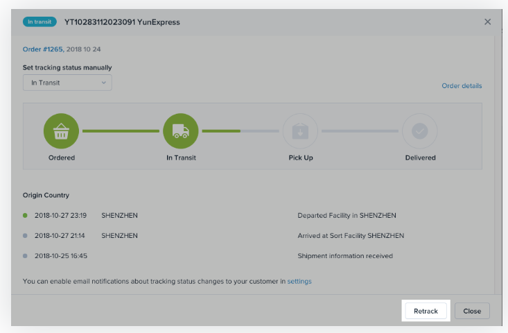 Shopify代发货应用：Oberlo中的发货跟踪介绍