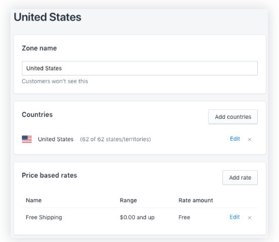 Shopify代发货应用：Oberlo运输策略示例