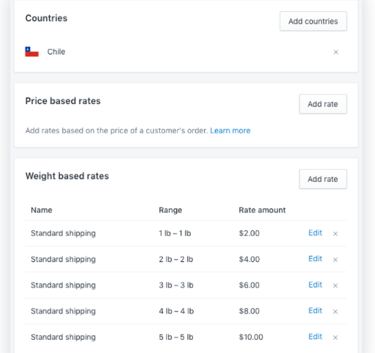 Shopify代发货应用：Oberlo运输策略示例