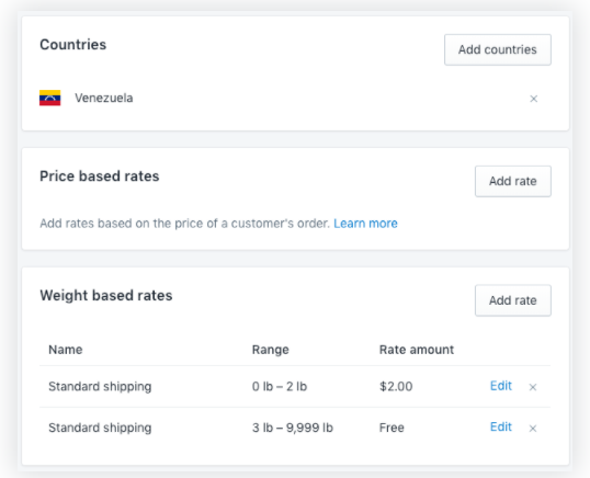 Shopify代发货应用：Oberlo运输策略示例