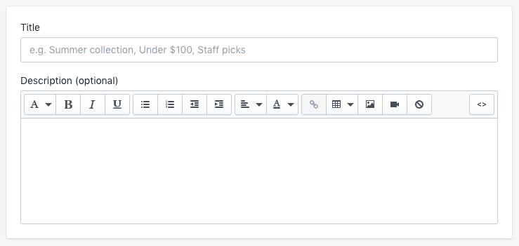 Shopify手动创建的产品系列相关流程