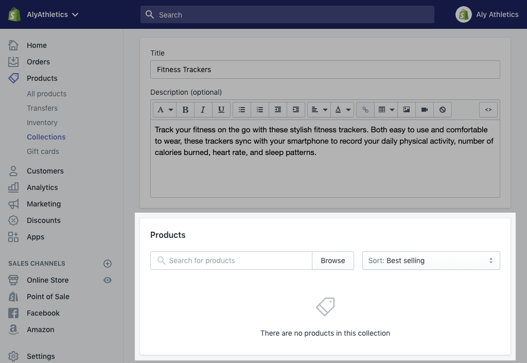 Shopify手动创建的产品系列相关流程