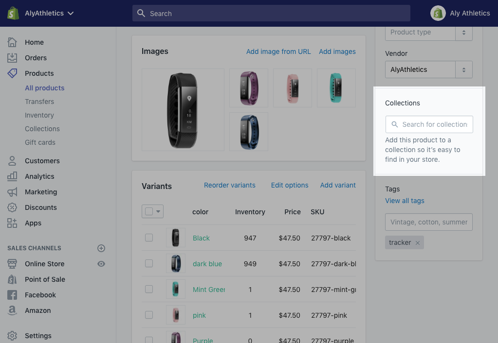 Shopify手动创建的产品系列相关流程