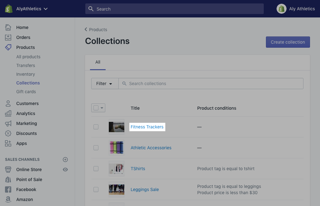 Shopify手动创建的产品系列相关流程