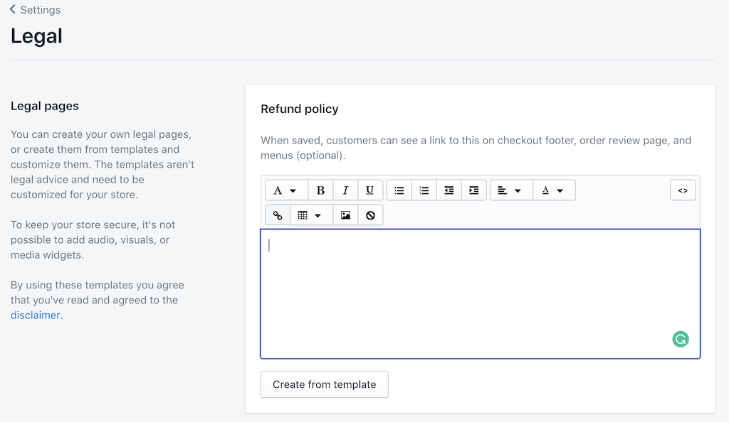 Shopify店铺政策添加及删除教程