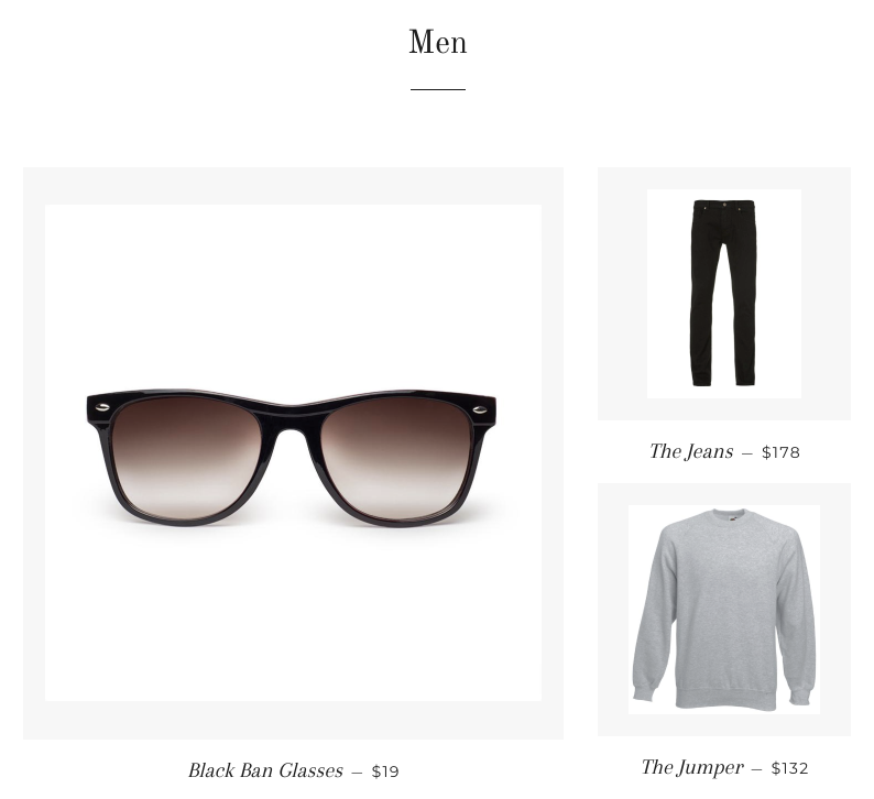 Shopify Brooklyn模板页面各分区介绍