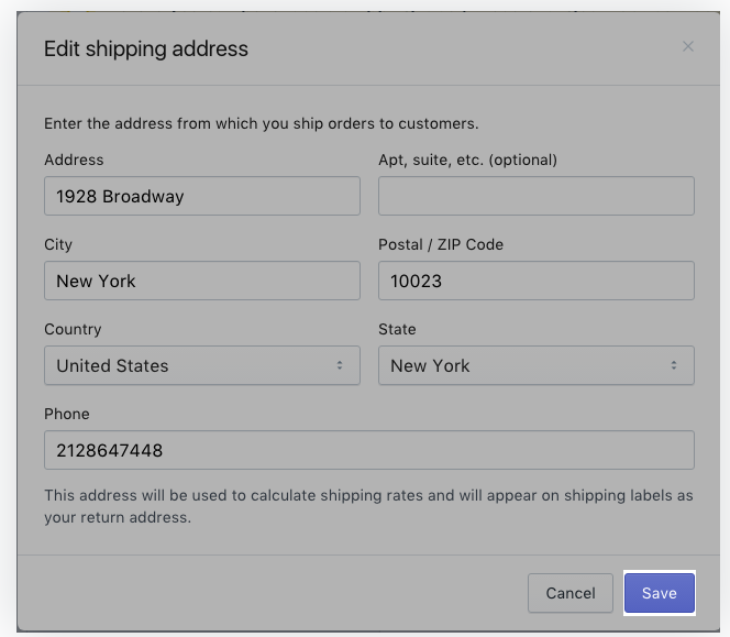 Shopify发货运输初始设置介绍：添加发货地址及更改发货地等操作