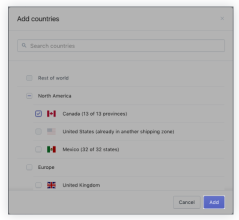 Shopify发货操作：Shopify送货区域操作介绍