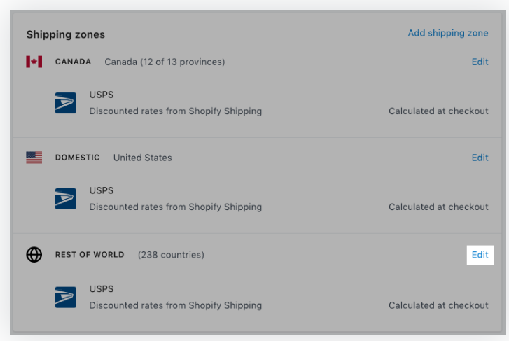 Shopify发货操作：Shopify送货区域操作介绍