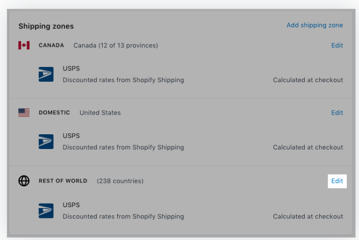 Shopify发货操作：Shopify送货区域操作介绍