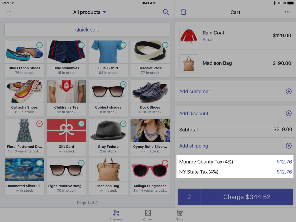 Shopify POS 购物车中的税率如何调整