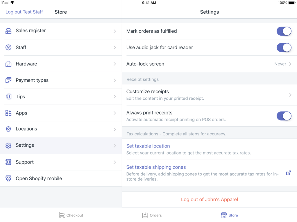 Shopify POS应用设置概述