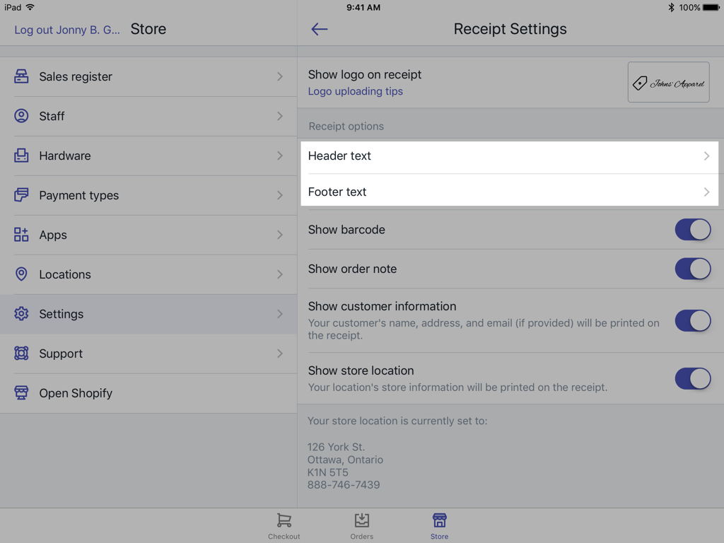 Shopify POS收据自定义操作步骤
