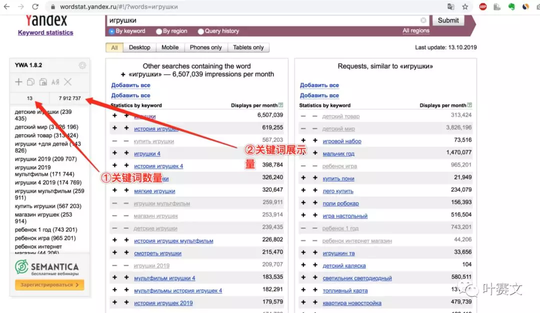关键词查询：yandex wordstat 插件使用教程