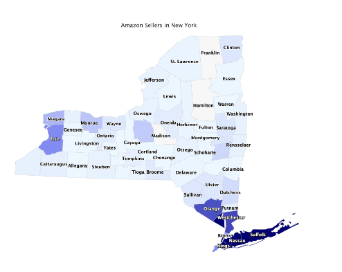美国哪个州亚马逊卖家数量多？揭秘各州各县数量排名分布情况